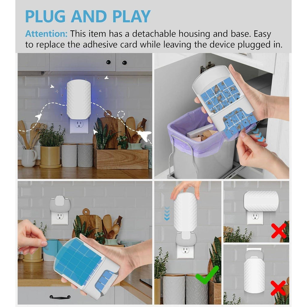 WowCatch N386E Flying Insect Trap for Indoors, 2 Devices + 8 Refills, Bug Catch