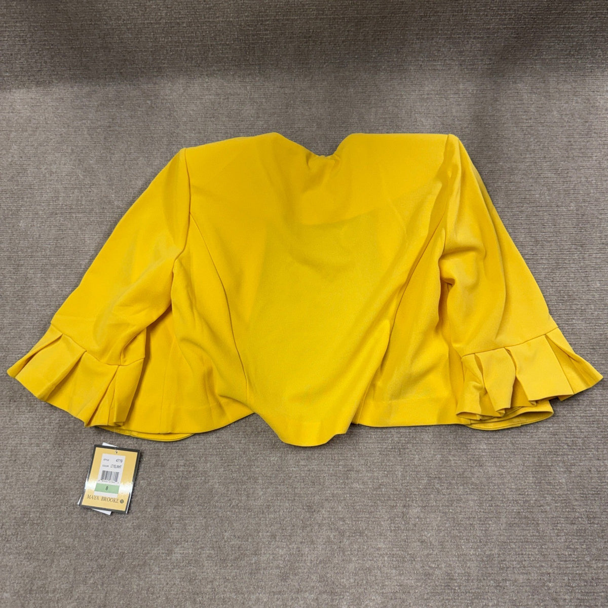 MSRP $94 Maya Brooke Women's 8 Lite Yellow White Crepe Floral Jacket Dress