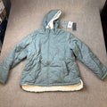 MSRP $130 Free Country Womens L Cyprus Hooded Reversible Sherpa Lined Jacket