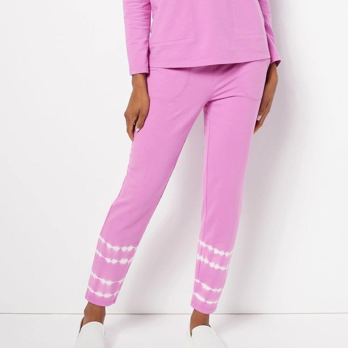 Isaac Mizrahi Live! Women Soho Petite 4XP Plum Blossom Printed Tiedye Slim Pants