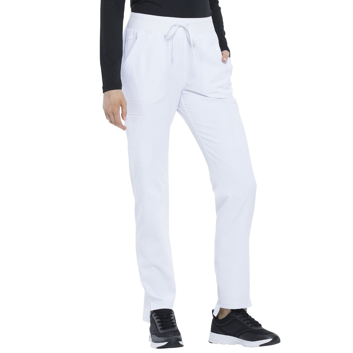 Elle Women's M Tall Scrubs Pant Natural Rise Straight Leg White