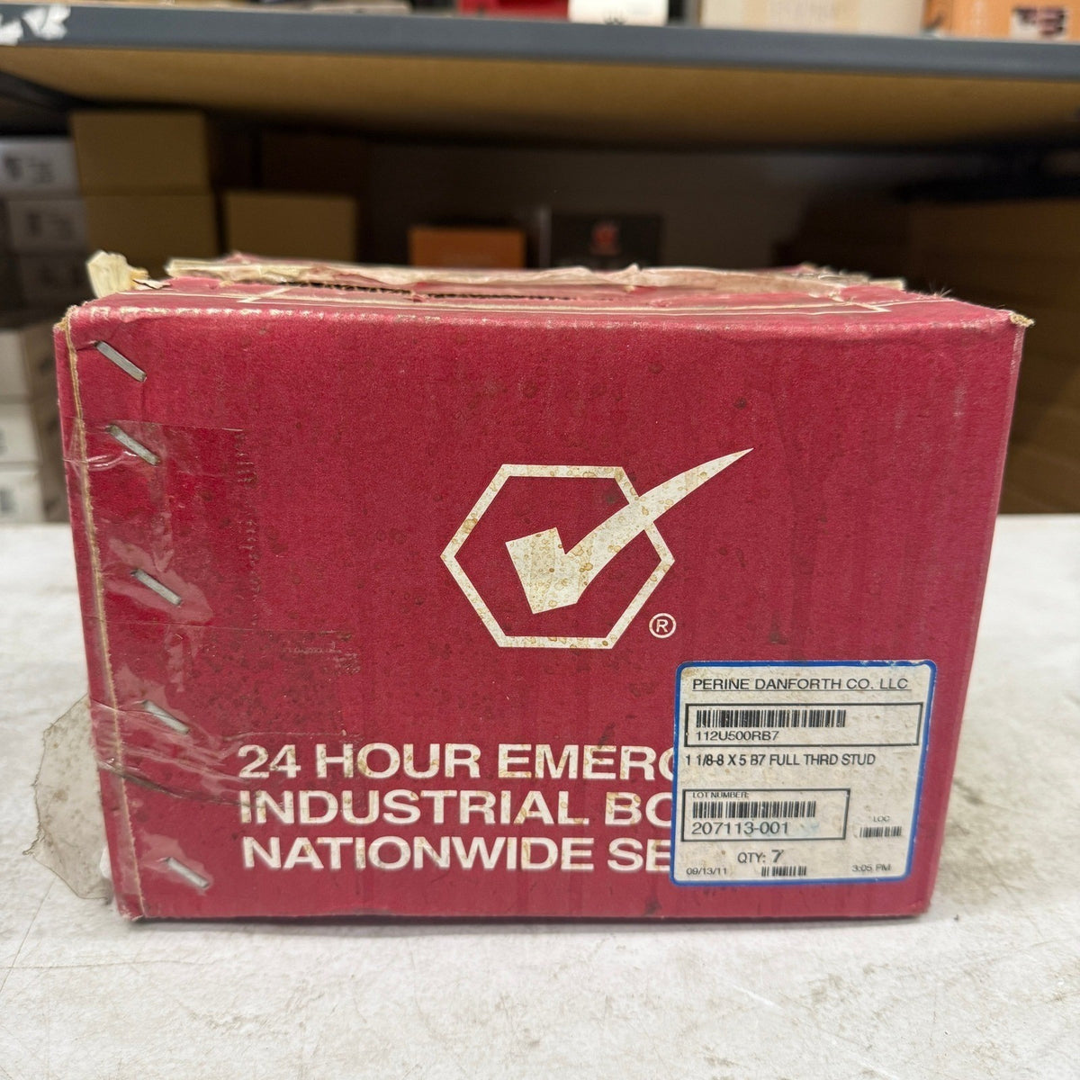 Pack of 7 Perine Danforth 1 1/8-8 x 5 B7 Full Thread Studs