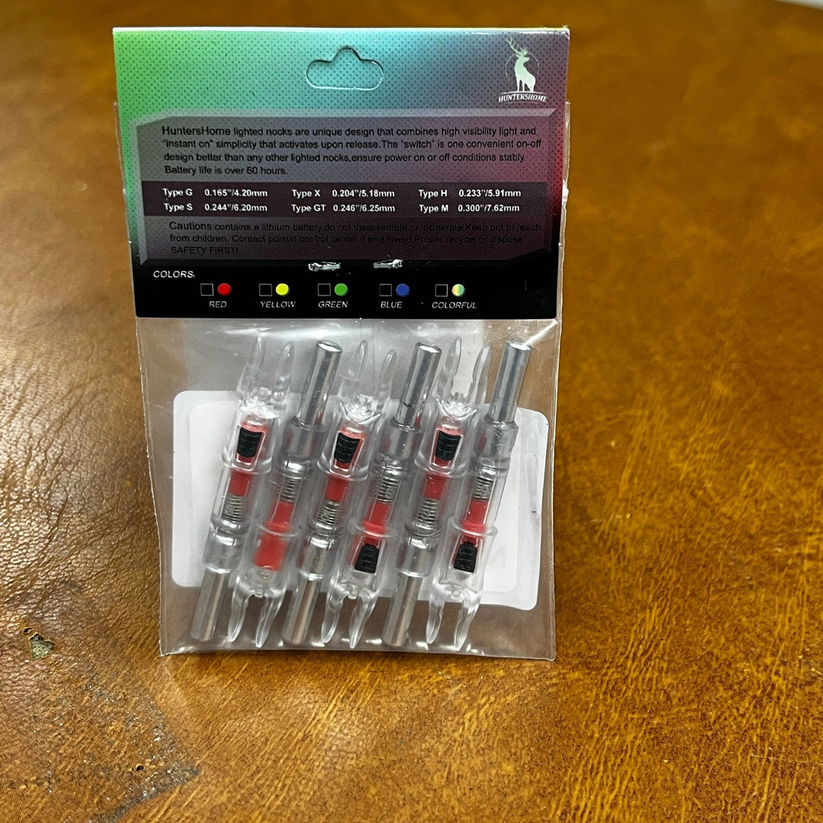 Pack of 6 S LED Lighted Nocks for Arrows 0.244"/6.20mm On/Off Switch Included  P