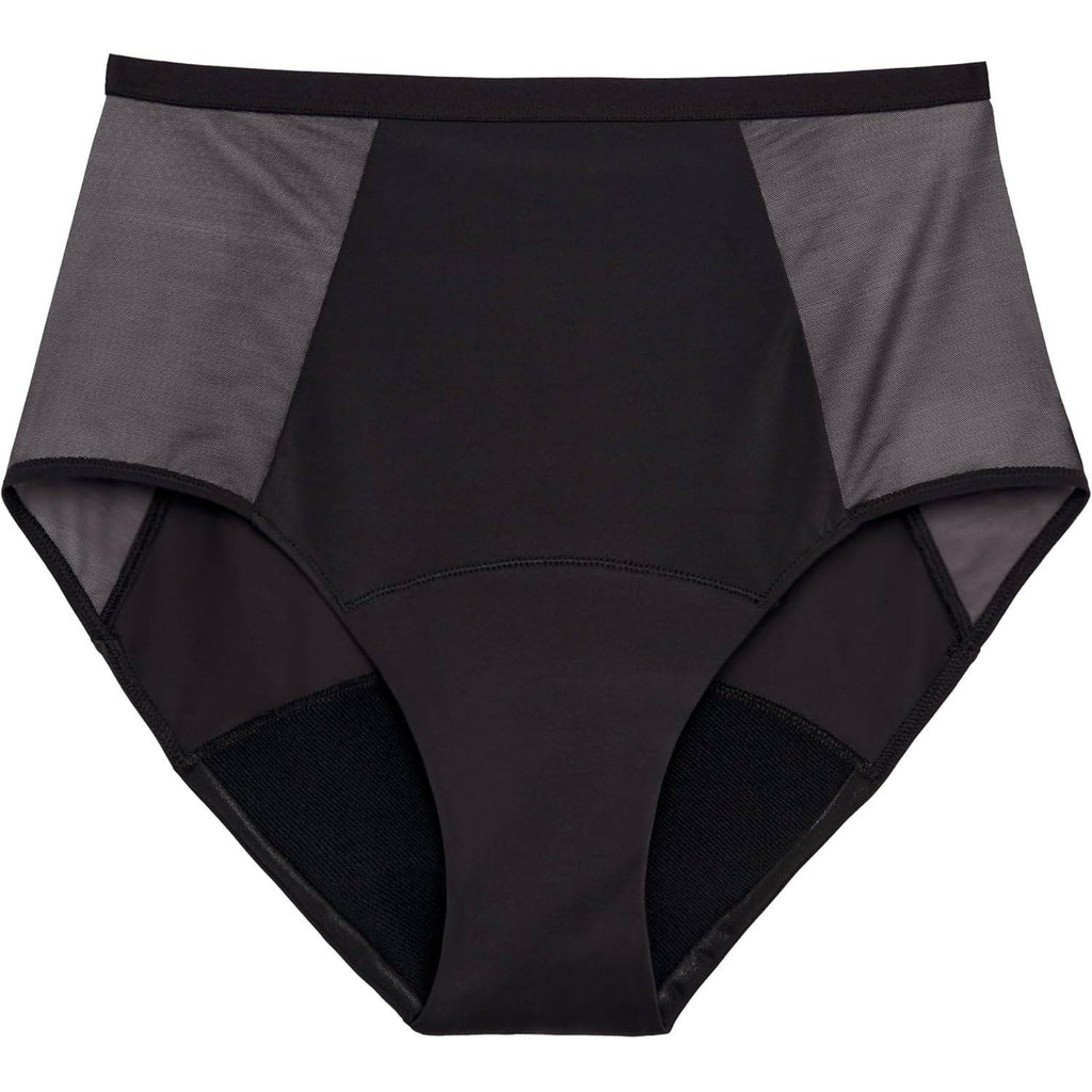 THINX Period Underwear Black Sz M, Hi-Waist Comfort-Stretch Panties, Absorbent