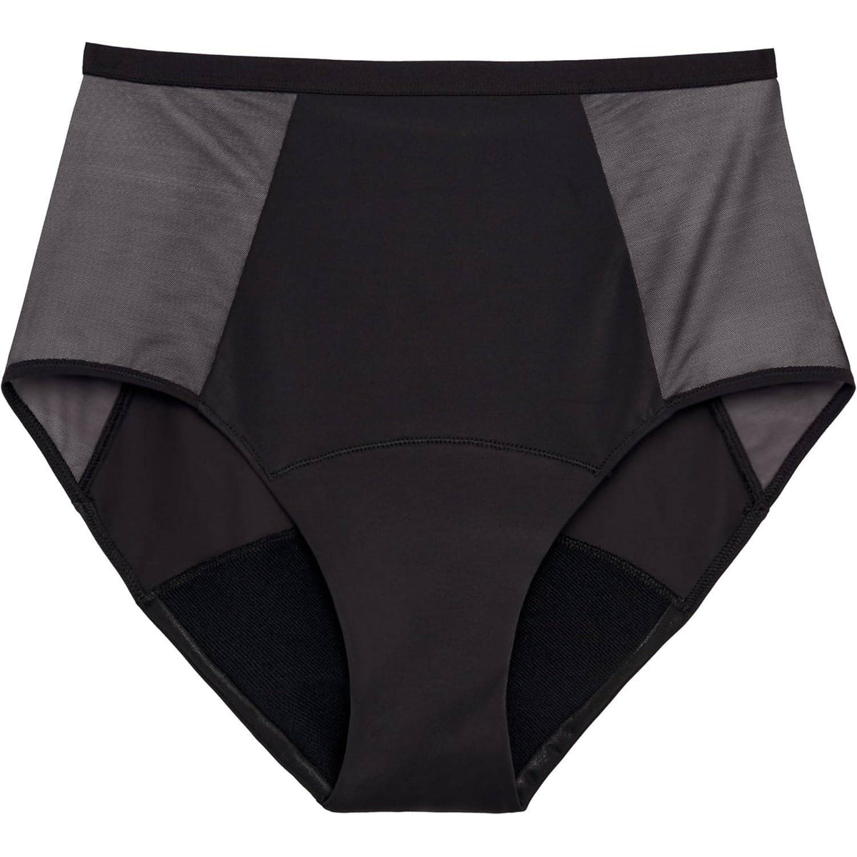THINX Period Underwear Black Sz M, Hi-Waist Comfort-Stretch Panties, Absorbent