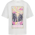 MSRP $22 Roxy Girls L 12-14 Egret Sun-Kissed Short Sleeve Oversized Fit Logo Tee