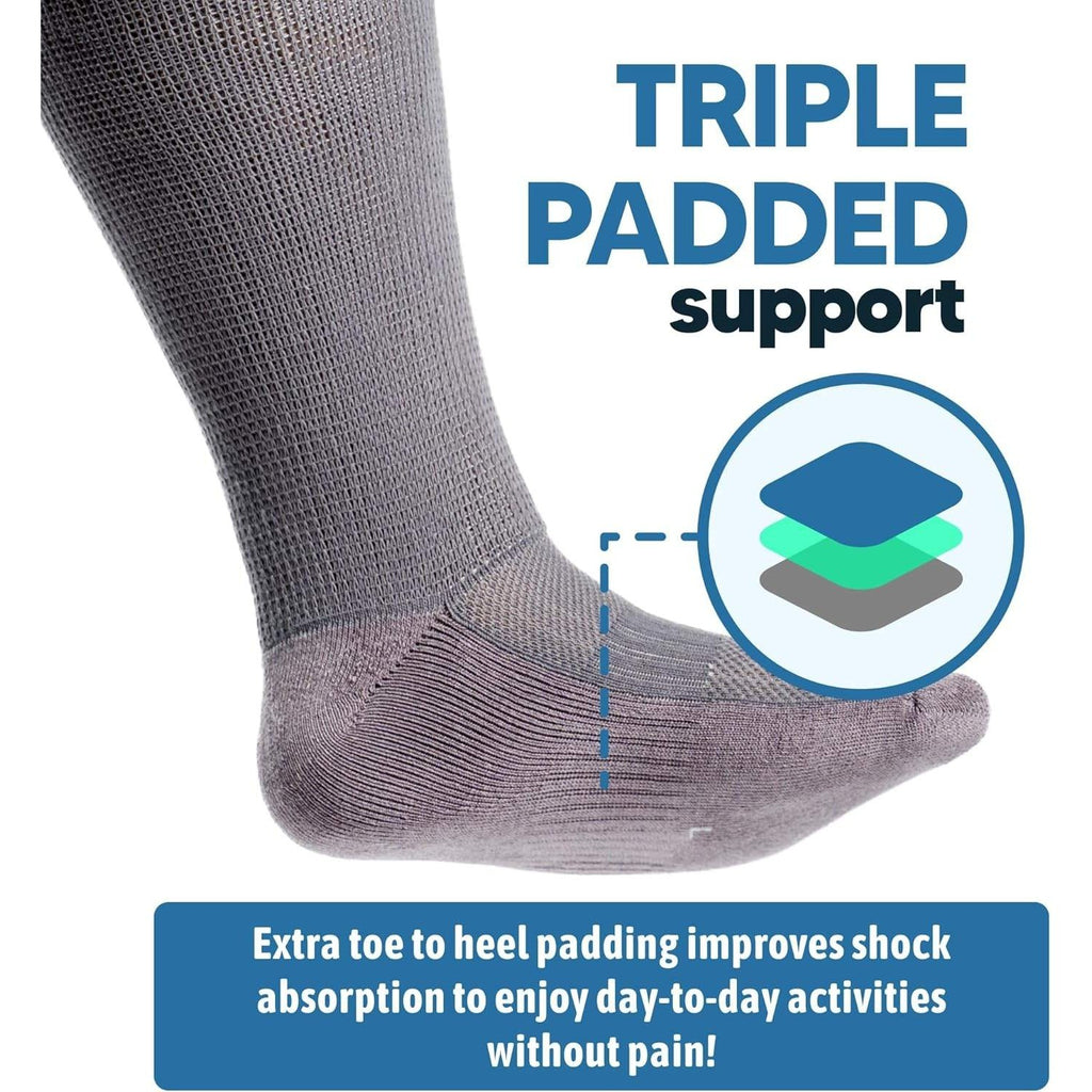 MSRP $26 Viasox L Navy Blue EasyStretch Socks for Men & Women, Non Binding Top