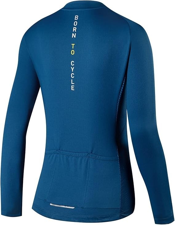 NWT Santic Light Miss Women's S-2XL Navy Cycling Jersey Long Sleeve Full Zip, Re