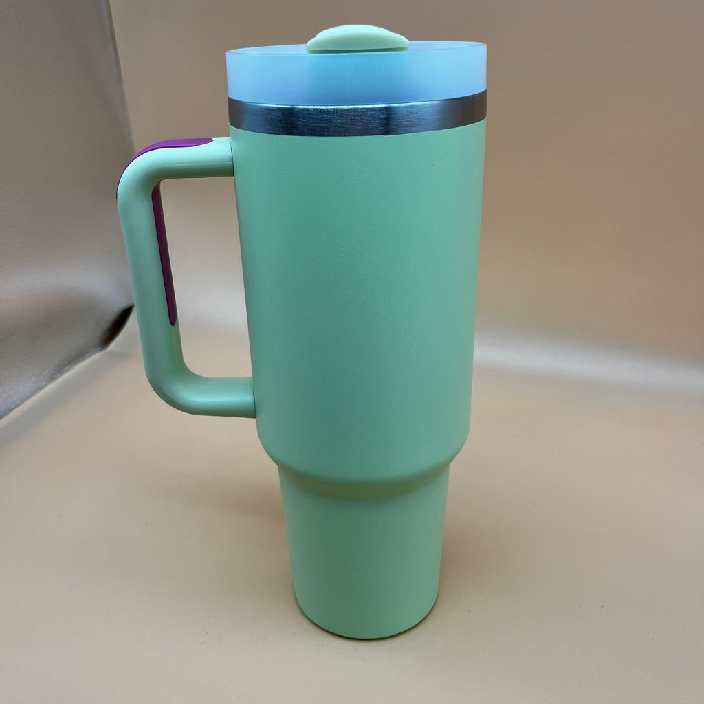 40oz Tumbler with Handle and Straw Stainless Steel Vacuum Insulated Travel Mug W