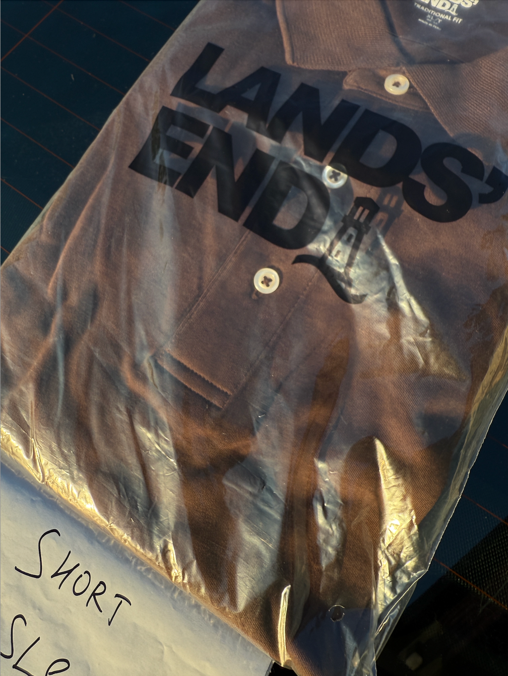 Lands' End Mens S-XL/T Short Sleeve Polo Shirt 100% Cotton Rich Coffee Regular/T