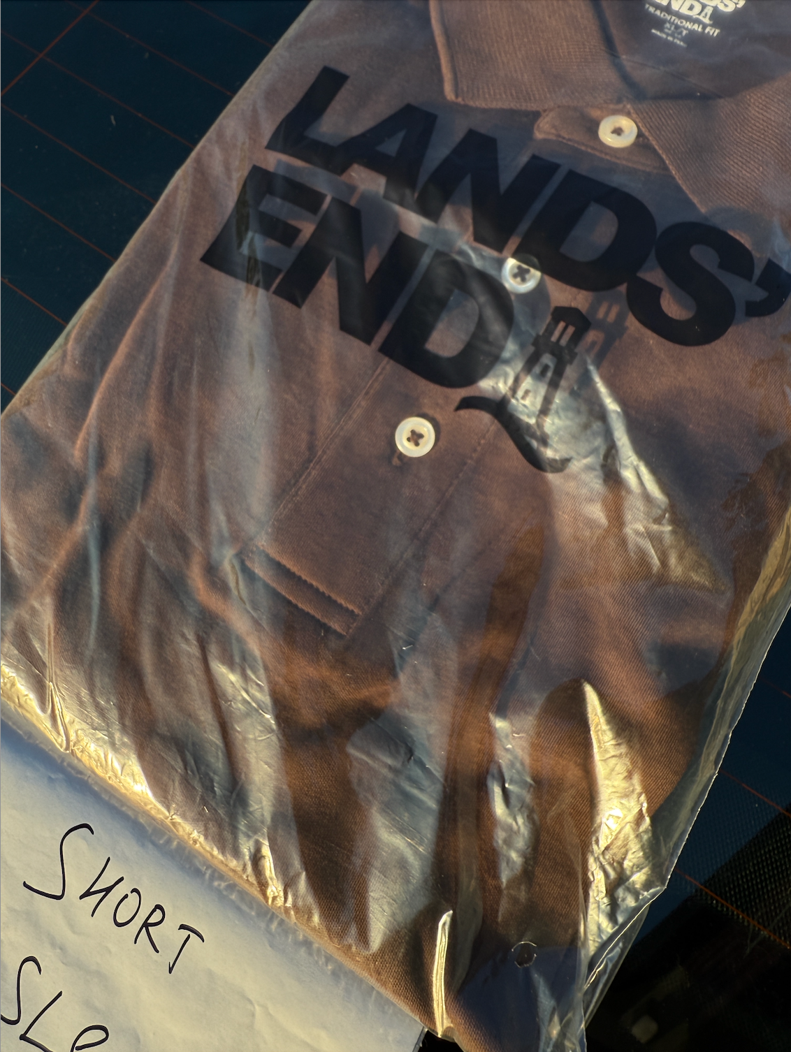 Lands' End Mens S-XL/T Short Sleeve Polo Shirt 100% Cotton Rich Coffee Regular/T