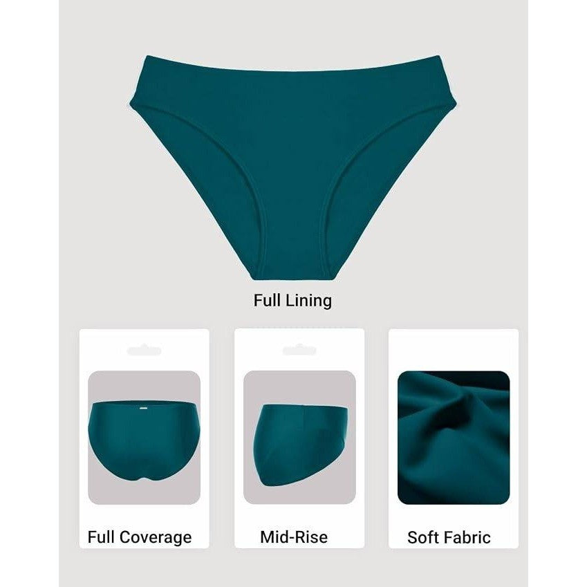 MSRP $24 Zmart Women's M Full Coverage Bikini Bottom Mid Rise Bathing Suit Swim