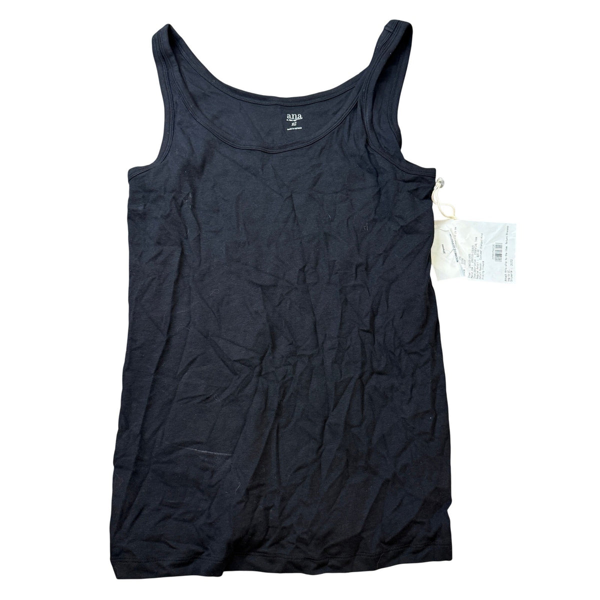 MSRP $20 A.N.A Womens XL Tall Black U Neck Sleeveless Tank Top
