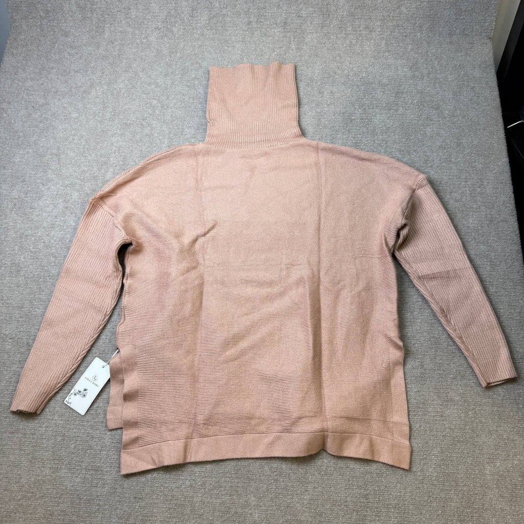 MSRP $45 LILLUSORY Women's XS Turtleneck Oversized Sweater Batwing Sleeve Poncho