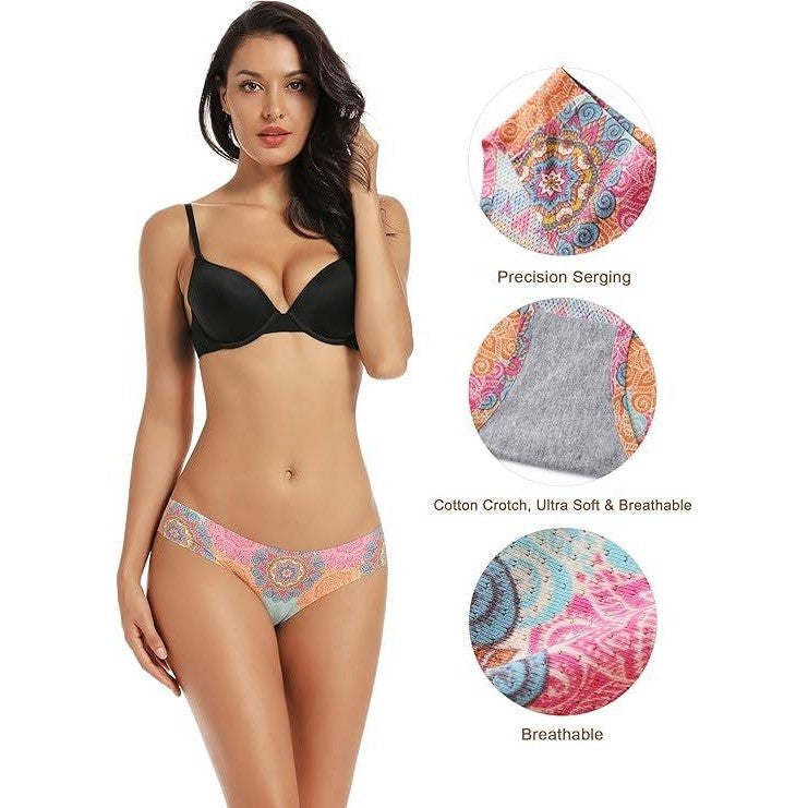 Set of 5 MSRP $22 Voenxe Women's S Bikini Underwear Seamless Breathable Ladies