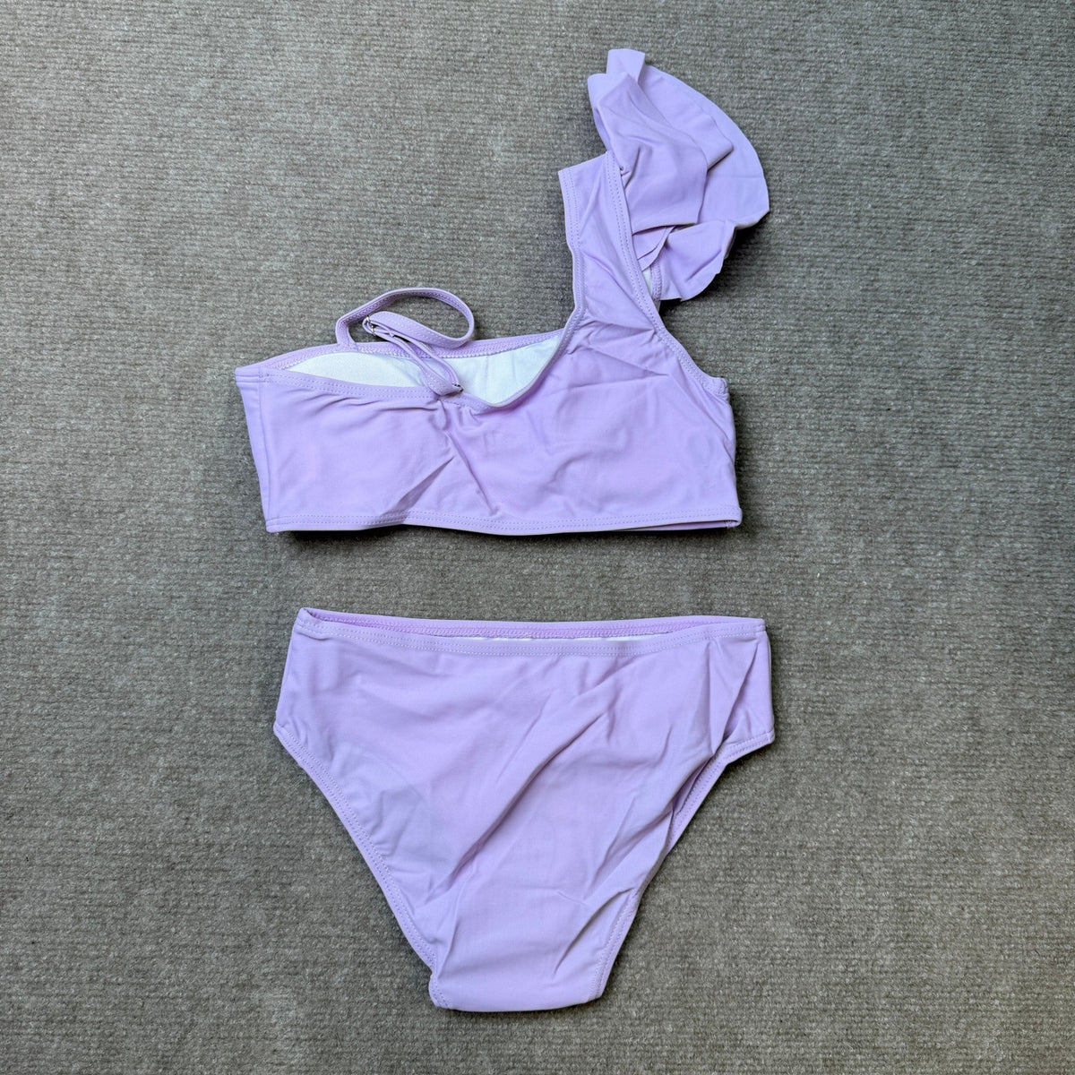 MSRP $29 Doumlop Girls 7-8Y Swimsuit Two Piece Bikini Set Ruffle Bathing Suit A