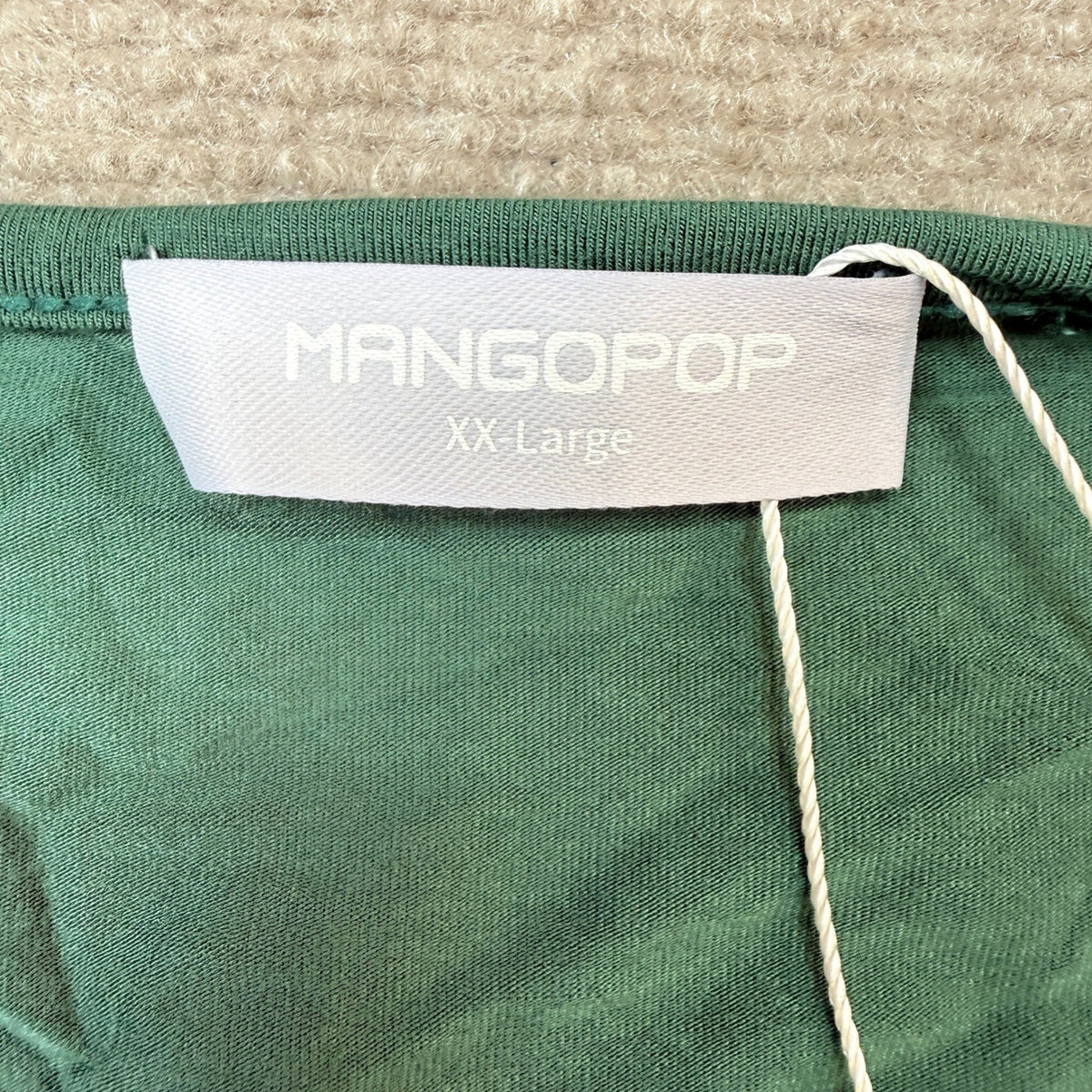 MSRP $34 MANGOPOP Women's XXL Deep V Neck Twist Knot Fitted Long Sleeve
