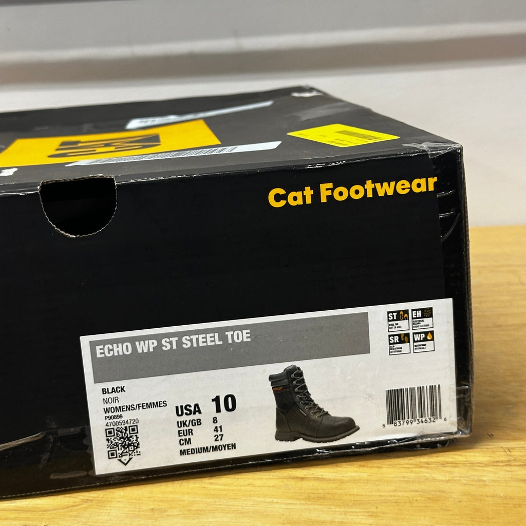 CAT Caterpillar Women's US 10 Black Echo Waterproof Steel Toe Work Boot