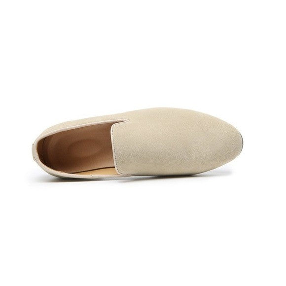 Santimon Mens US 11 Beige Suede Casual Plain Loafers for Formal Occasions Weddin