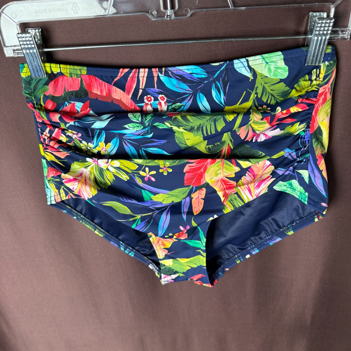 Lands' End Women's XS, XS-S LONG Retro High Waisted Bikini Swim Bottoms Tummy Co