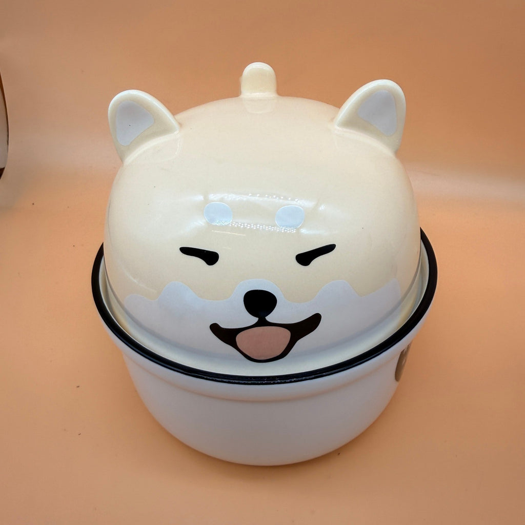 Shiba Inu Ceramic Ramen Bowl with Lid, Noodle Mug w/ Fork, Spoon & Chopsticks