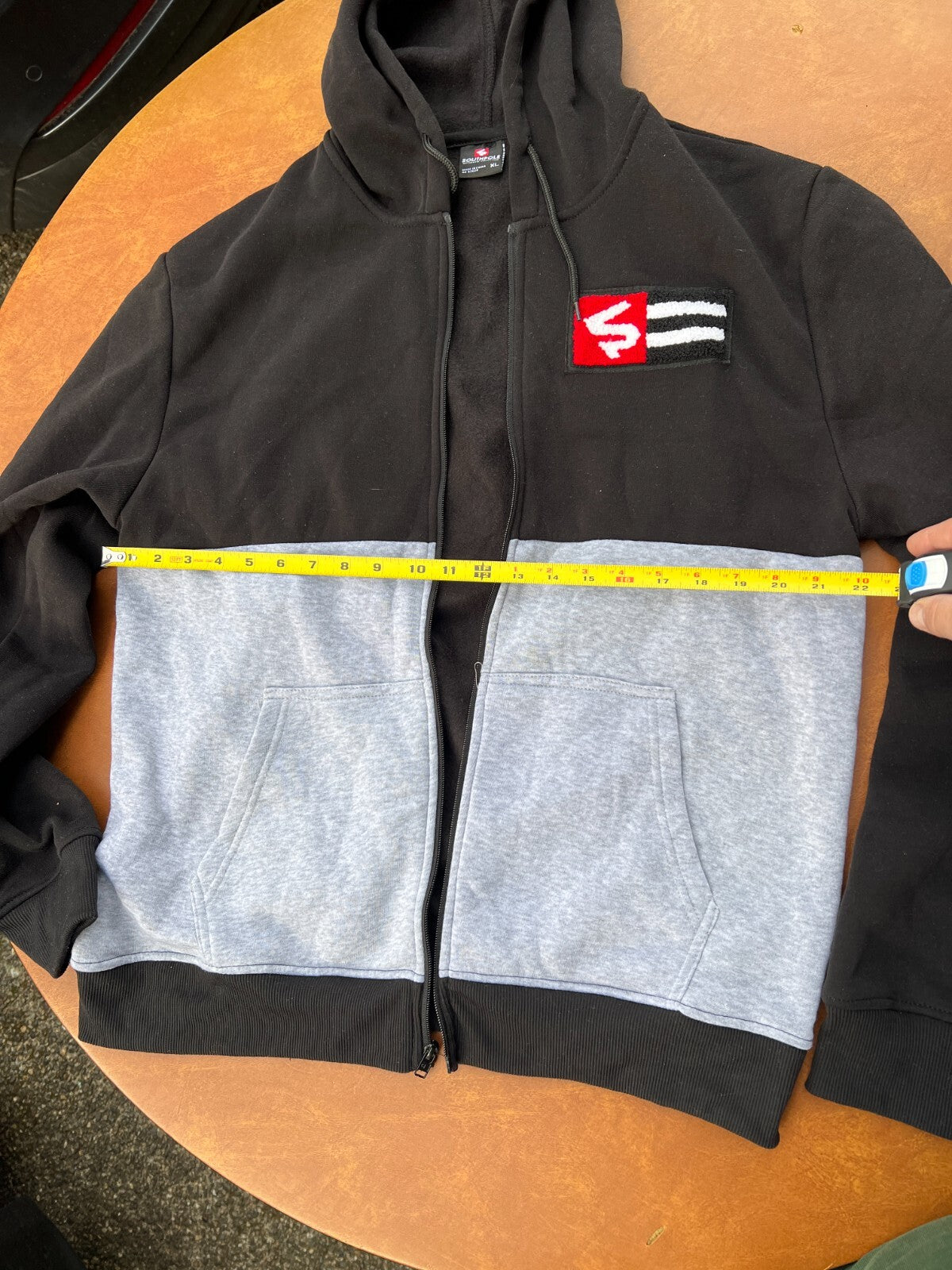 Southpole Men's XL Full Zip Fleece Hoodie Black & Gray #168