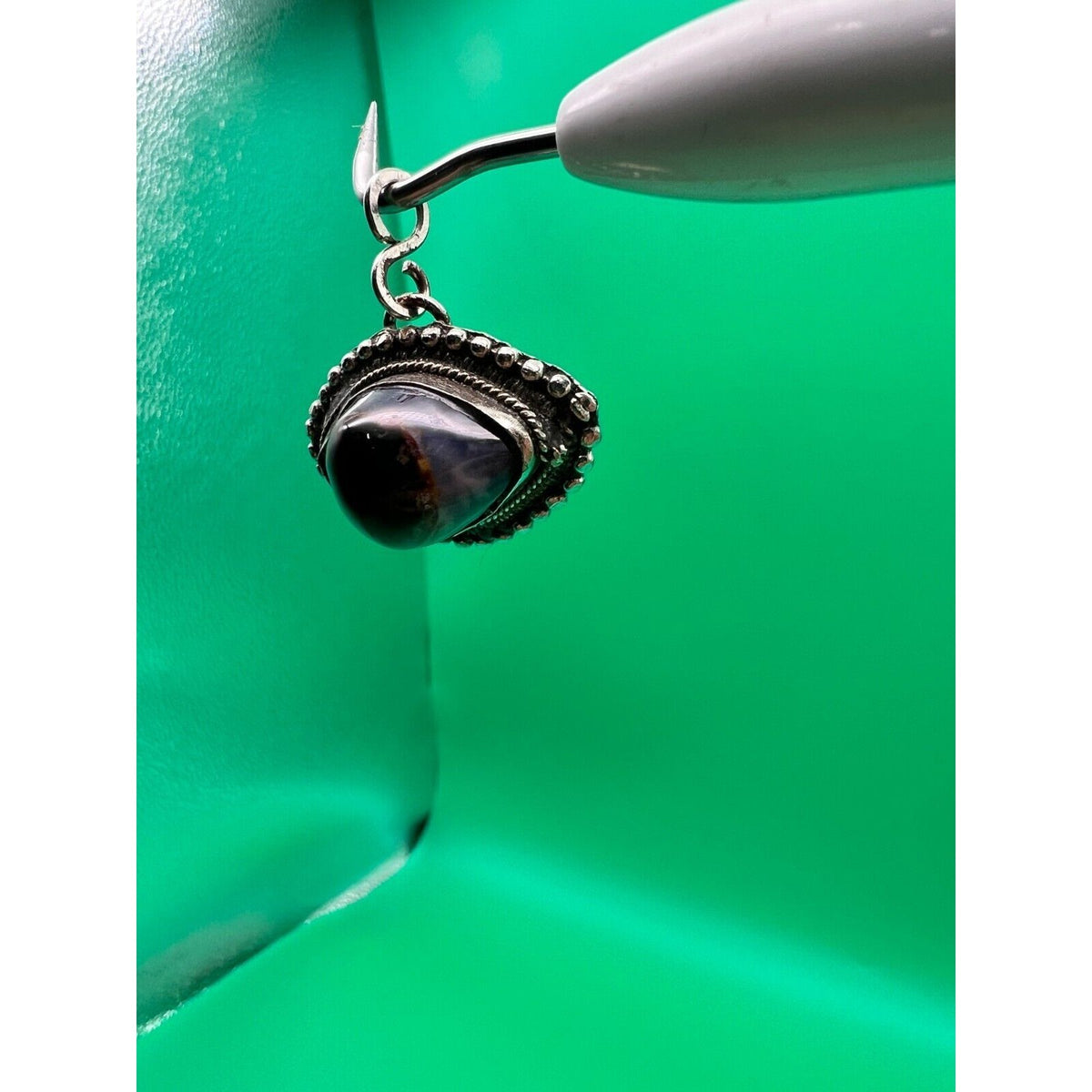 Vintage Natural Black Stone Pendant Jewelry