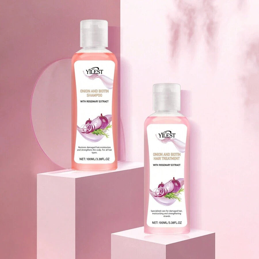 Pack of 2 YILEST Onion&Biotin And Rosemary Shampoo + Conditioner Set, Biotin And