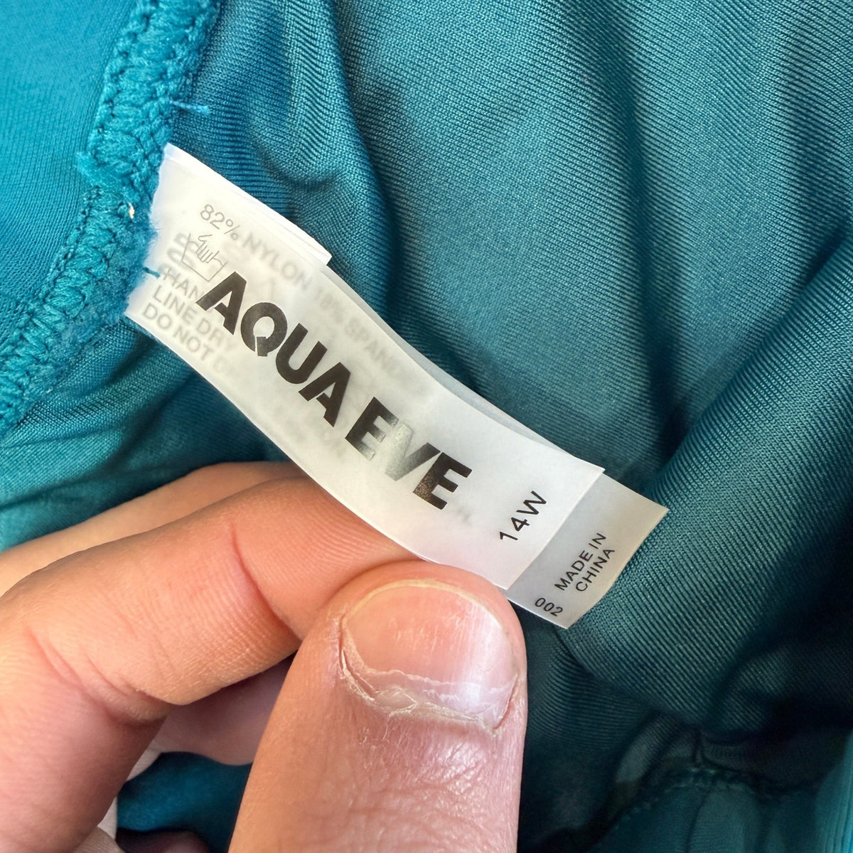 Aqua Eve Women's Teal 14W Plus Size Solid Swimming Bathing Suit Shorts Bottoms