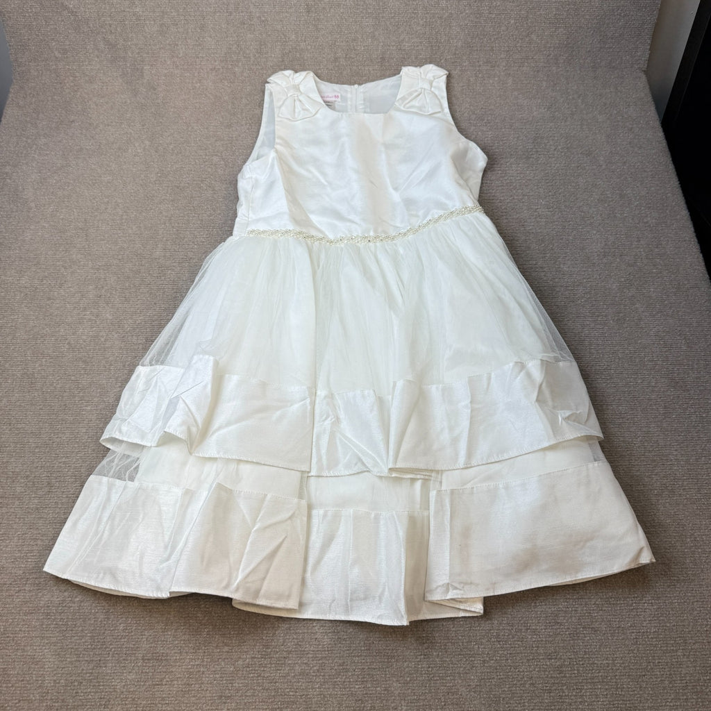 MSRP $84 Bonnie Jean Kid Girls 18 1/2, 20 1/2 Ivory Sleeveless Flower Girl Dress