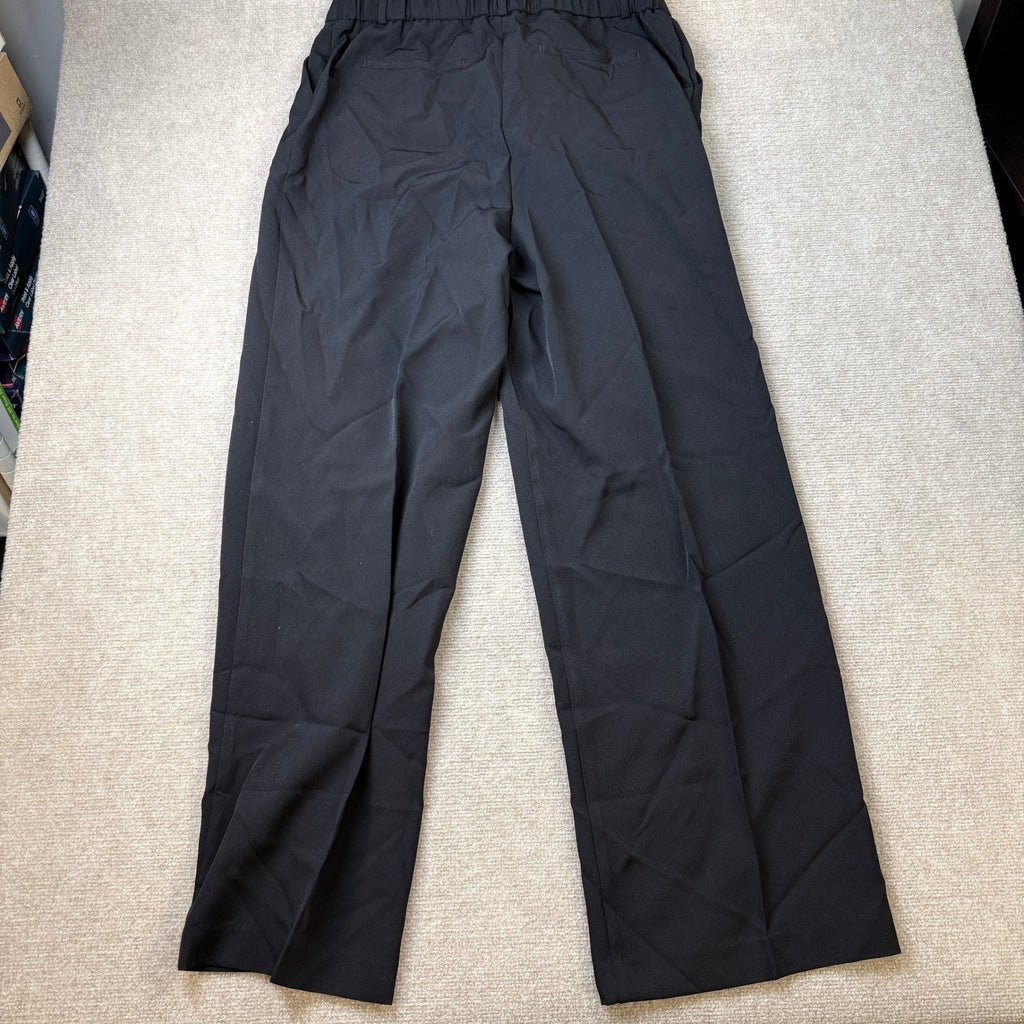 MSRP $74 Liz Claiborne Charlotte Womens 12 Tall Black Wide Leg Mid Rise Trouser