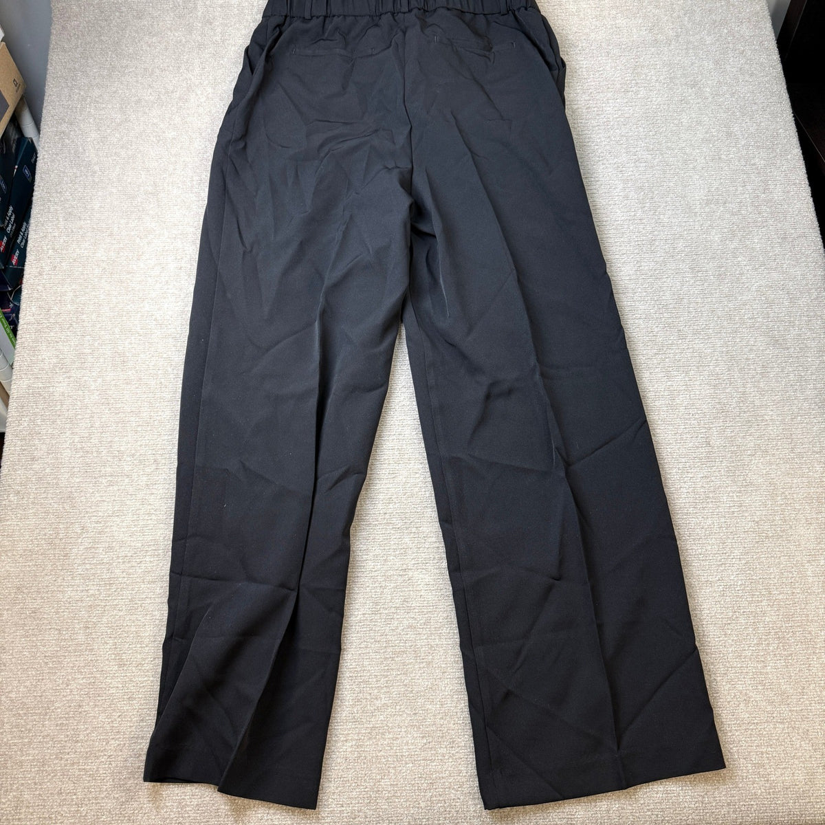 MSRP $74 Liz Claiborne Charlotte Womens 12 Tall Black Wide Leg Mid Rise Trouser
