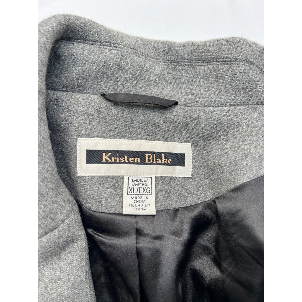 NWT Kristen Blake Jacket Women's XL Heather Grey Coat Wool Asymmetrical Zip