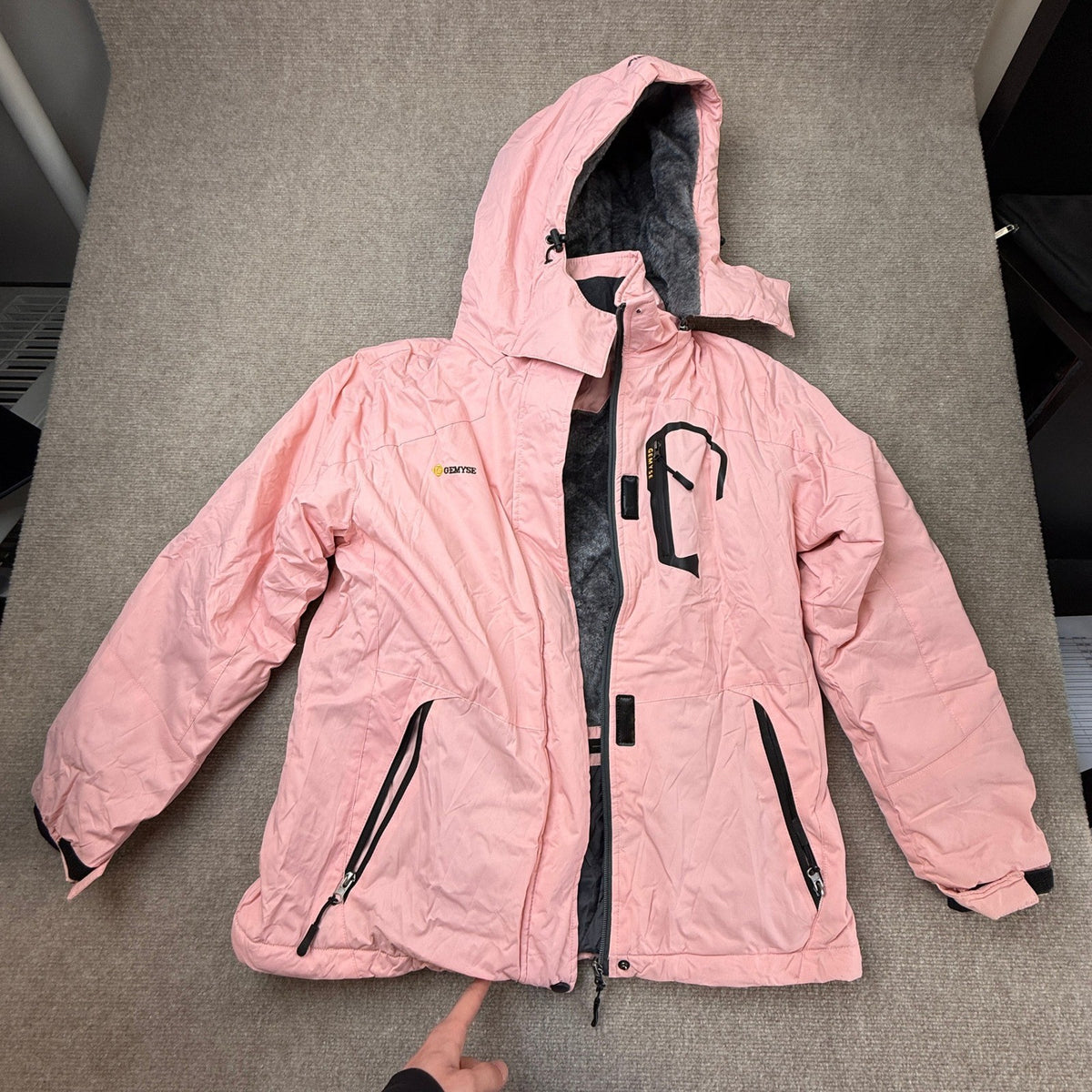 MSRP $66 GEMYSE Women's M Powder Pink Waterproof Ski Jacket Warm Winter Coat