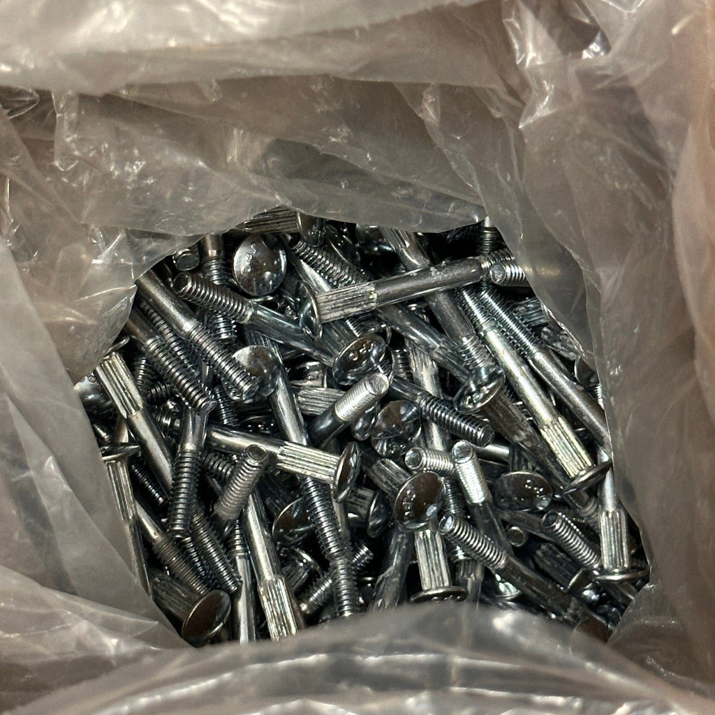 Pack of 500 Perine Danforth 1/4-20 x 2 1/2 Ribbed Neck Carriage Screws Zinc