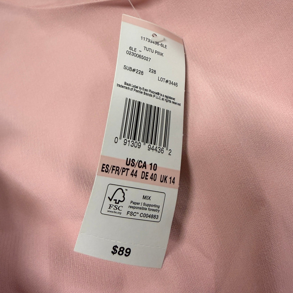 MSRP $89 Black Label by Evan-Picone Womens 10 Tutu Pink Fit + Flare Dress Sleeve