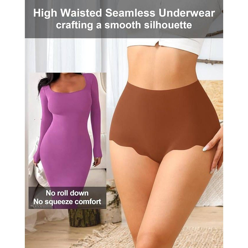 ASIMOON 3 Pack Women's XL Seamless Underwear No Show High Waisted Panties