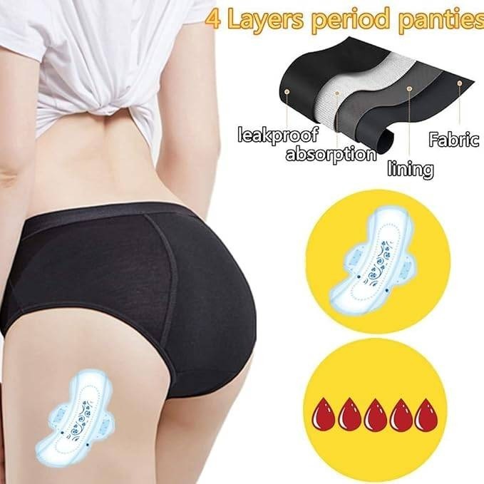 MSRP $21 ZVZK 3 Pack Women's M Period Underwear Heavy Flow 30ML Absorbent