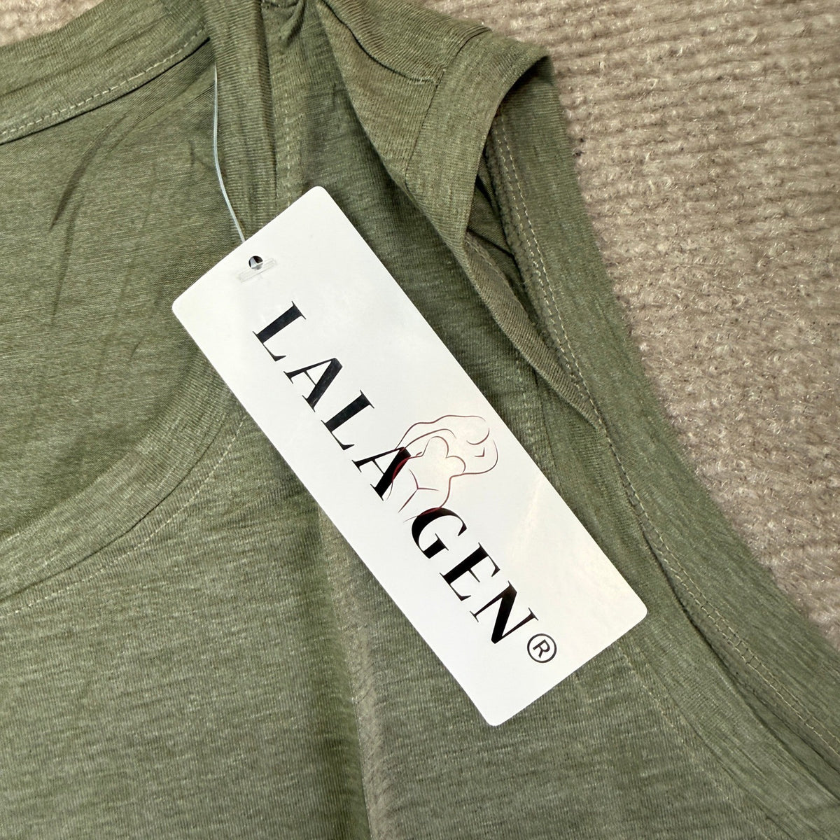 NWT Lalagen Women's XXL Army Green Plus Size Workout Tank Tops Sleeveless Summer