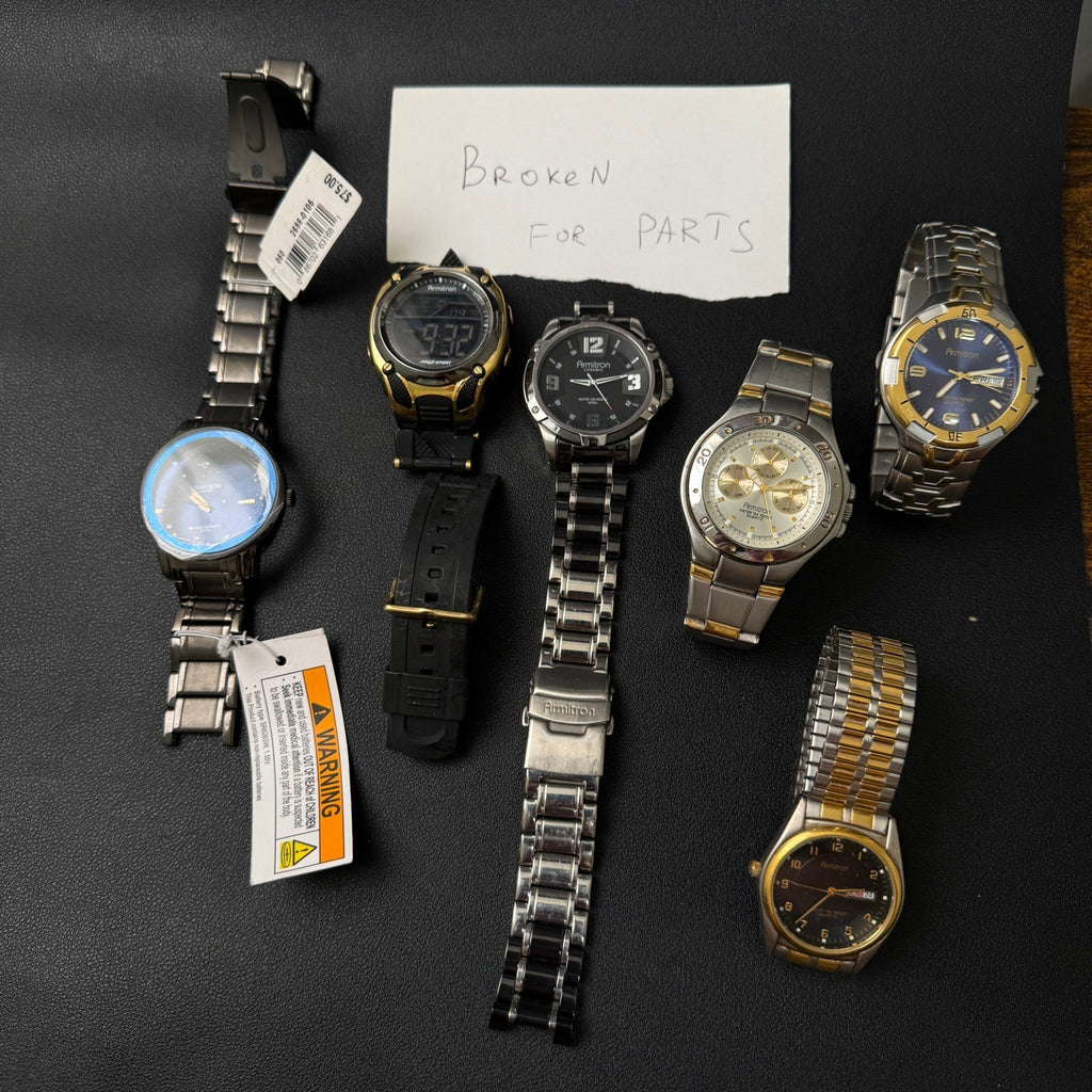 Set of 6 Armitron Men's Watches Analog & Digital Mix BROKEN FOR PARTS