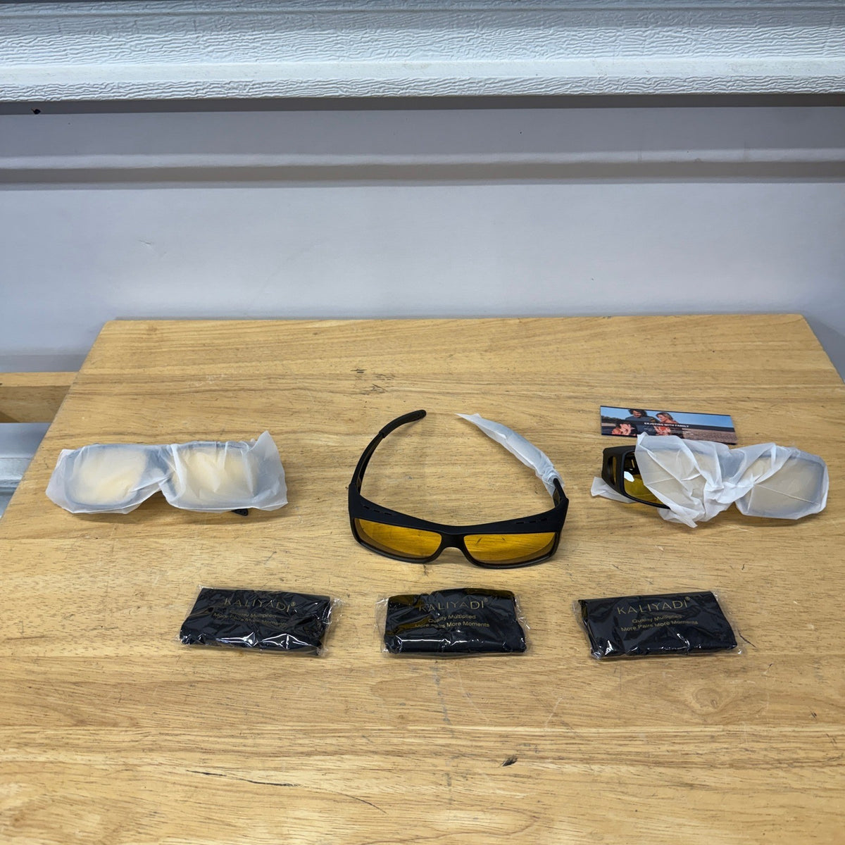 MSRP $23 KALIYADI 3 Pair Night Vision Glasses Fit Over Wrap Around Glasses Anti
