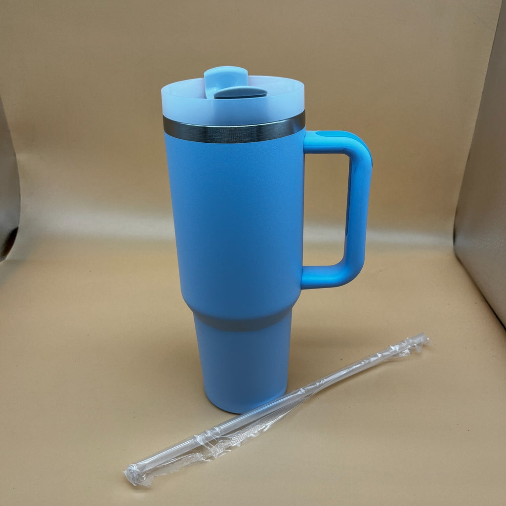 40oz Tumbler with Handle and Straw Stainless Steel Vacuum Insulated Travel Mug W
