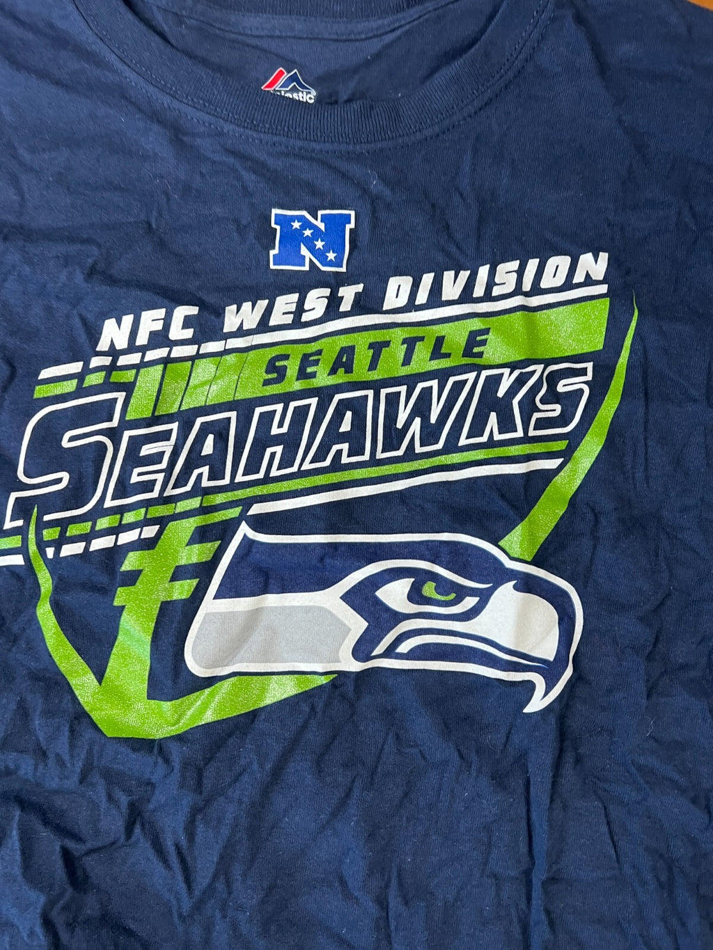 MAJESTIC Men's NFL Seattle Seahawks 2018 Schedule T-Shirt Size L #216