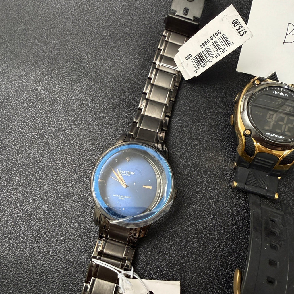 Set of 6 Armitron Men's Watches Analog & Digital Mix BROKEN FOR PARTS