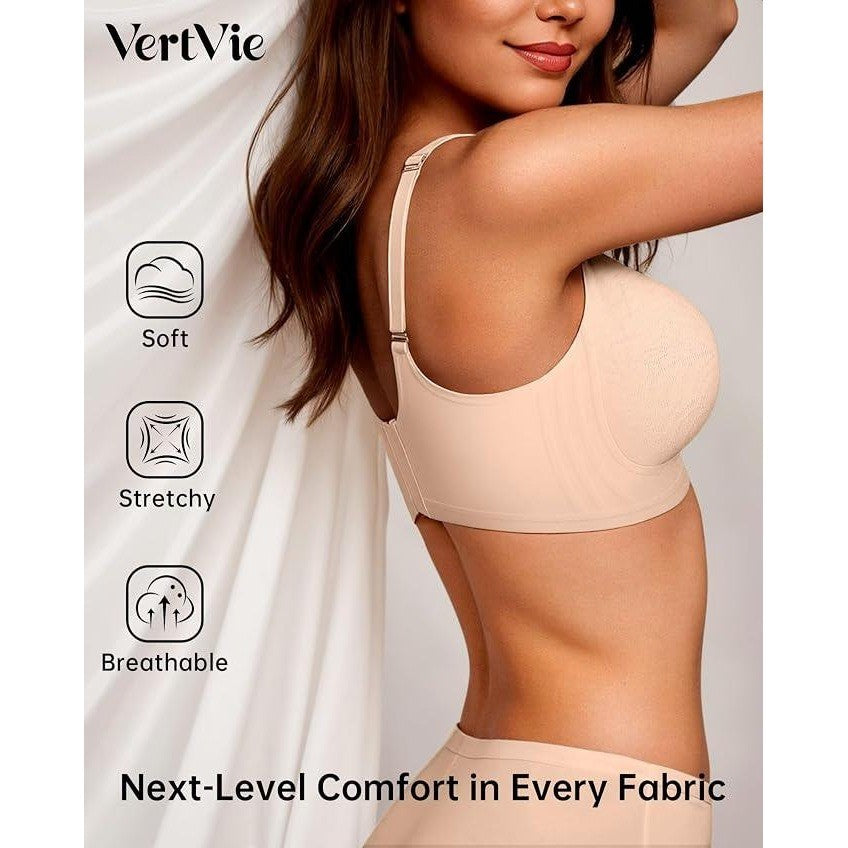 MSRP $26 Vertvie Women's M Seamless Jelly Bra No Underwire Supportive Bralette