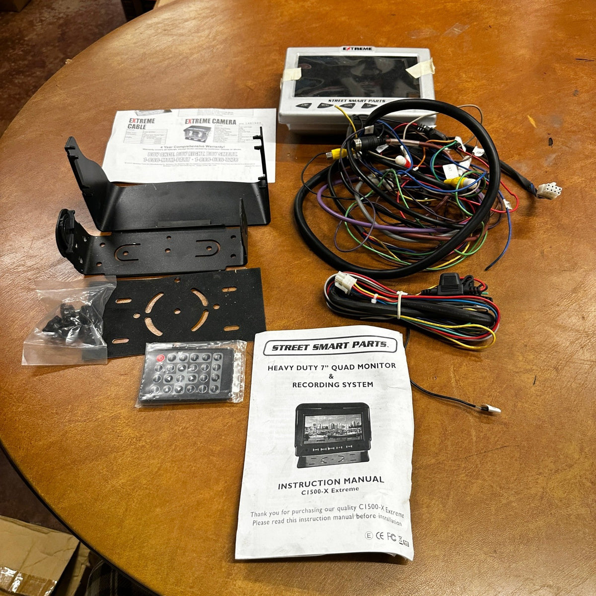 Street Smart Parts 7" Quad Monitor w/ Recording System Truck Camera NO SCREWDRI