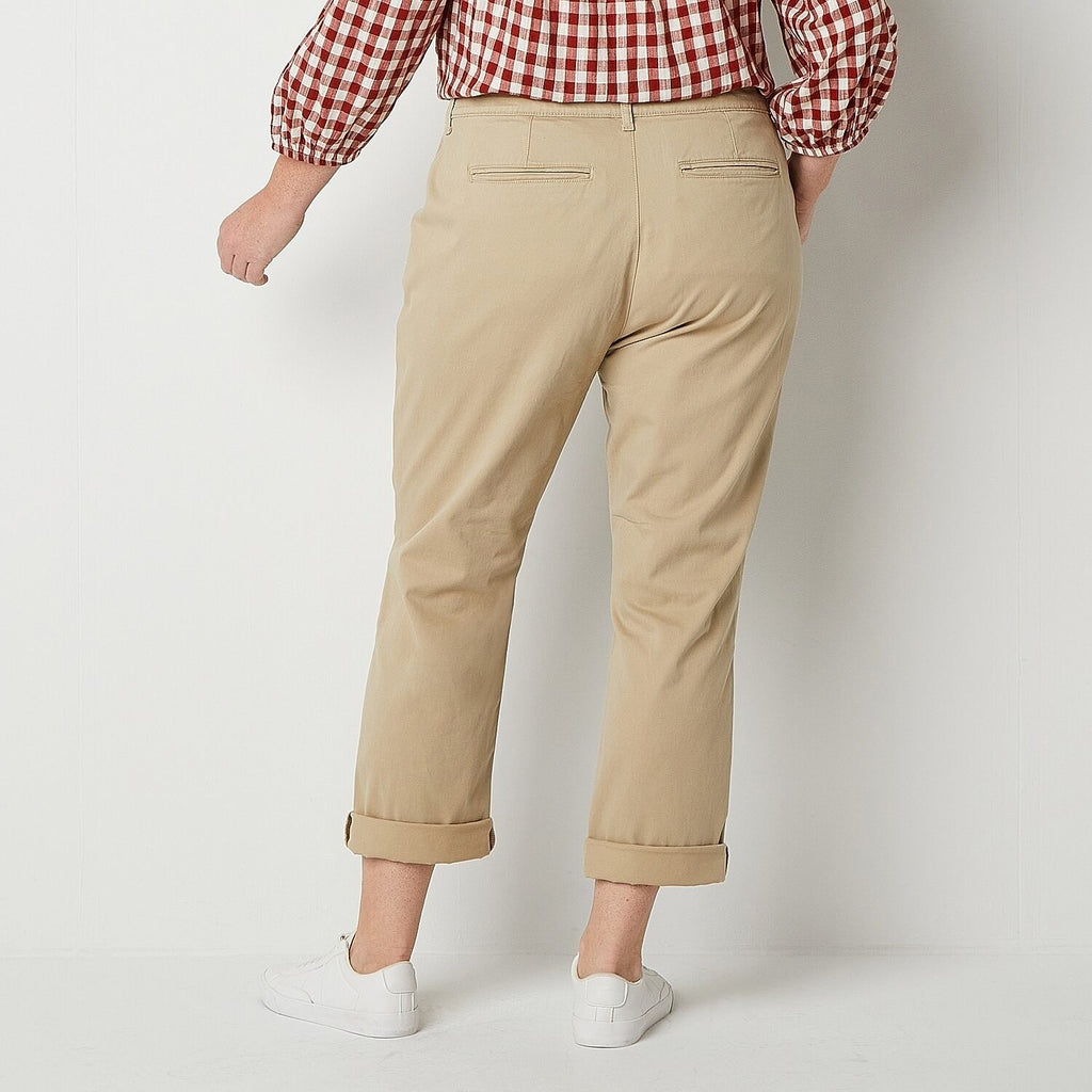 MSRP $50 St. John's Bay Women's 16W Biscotti Relaxed Fit Girlfriend Chino Pants