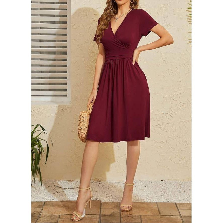 MSRP $44 WEACZZY Women's XL Summer Dress Wrap V-Neck Knee Length Party Casual