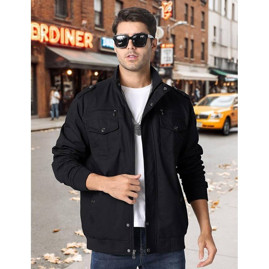 MSRP $65 CRYSULLY Men's M Cotton Military Jacket DIRTY Lightweight Casual Wi