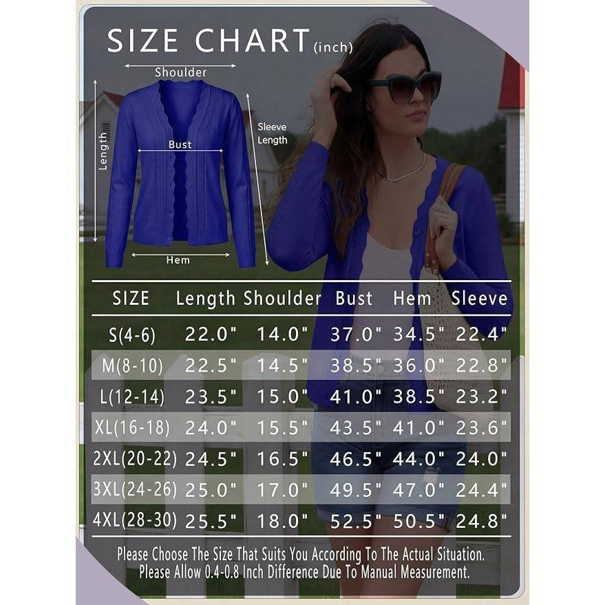 MSRP $26 PrinStory Women's M Cardigan Sweater Long Sleeve Casual Button Down